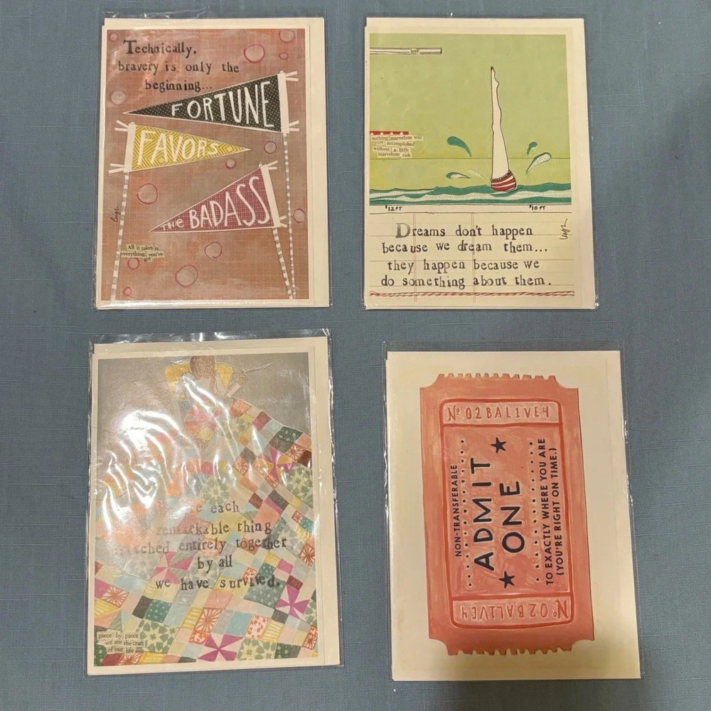 4 Friendship Curly Girl Design Greeting Cards Leigh Standley Inspirational Dream
